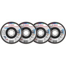 BOSCH Sada lamelových brusných kotoučů X451, 115×22,23 mm, G40; 60; 80; 120, T29 608626159