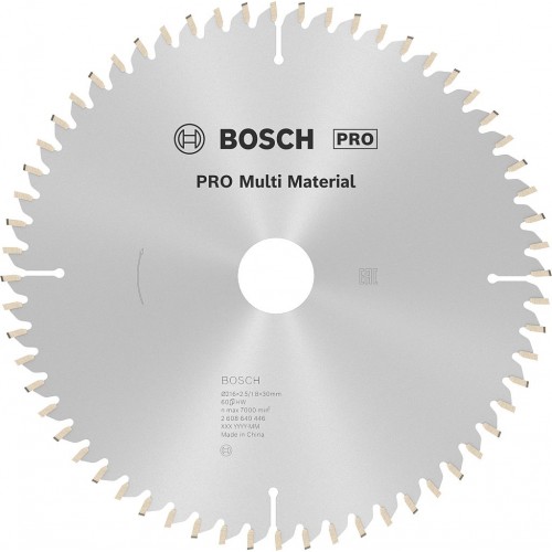 BOSCH Pilový kotouč PRO Multi Material pro okružní pilu, 216 × 2,5 × 30 mm, T60 2608640446