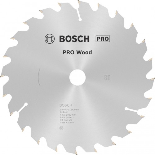 BOSCH Pilový kotouč PRO Wood pro okružní pilu, 190 × 2,6 × 20 mm, T24 2608640612 BOSCH Pilový kotouč PRO Wood pro okružní pilu, 190 × 2,6 × 20 mm, T24 2608640612