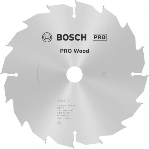 BOSCH Pilový kotouč PRO Wood pro okružní pilu, 184 × 2,6 × 16 mm, T36 2608640818 BOSCH Pilový kotouč PRO Wood pro okružní pilu, 184 × 2,6 × 16 mm, T36 2608640818