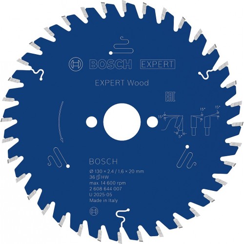BOSCH Pilový kotouč EXPERT Wood, 130 × 2,4/1,6 × 20 mm, T36 2608644007
