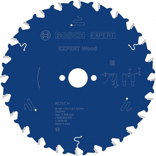BOSCH Pilový kotouč EXPERT Wood, 160 × 2,6/1,6 × 20 mm, T24 2608644019