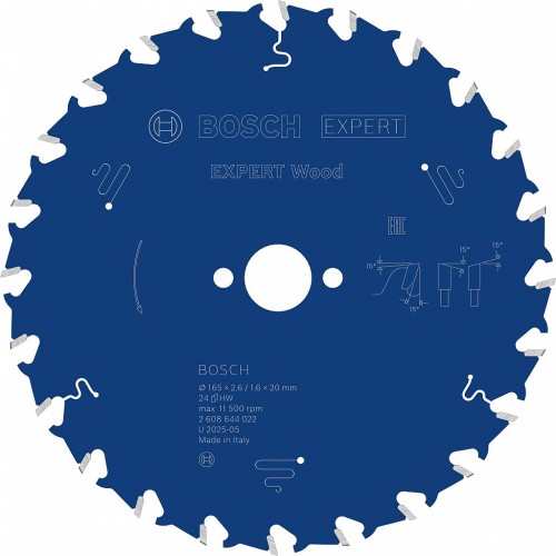 BOSCH Pilový kotouč EXPERT Wood, 165 × 2,6/1,6 × 20 mm, T24 2608644022