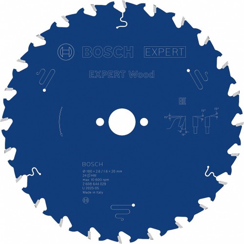 BOSCH Pilový kotouč EXPERT Wood, 180 × 2,6/1,6 × 20 mm, T24 2608644029 BOSCH Pilový kotouč EXPERT Wood, 180 × 2,6/1,6 × 20 mm, T24 2608644029