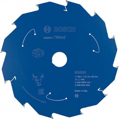 BOSCH Pilový kotouč pro aku pily; Expert for Wood 160x20x1,5/1x12T 2608644502