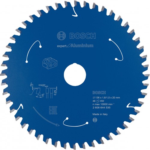 BOSCH Pilový kotouč Expert for Aluminium 136x20x1,6/1x48T 2608644535