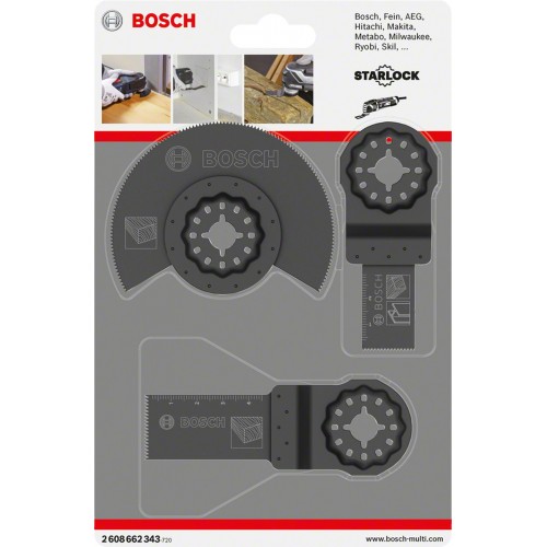 BOSCH StarLock Sada oscilačních nástrojů na dřevo, 3ks, 2608662343