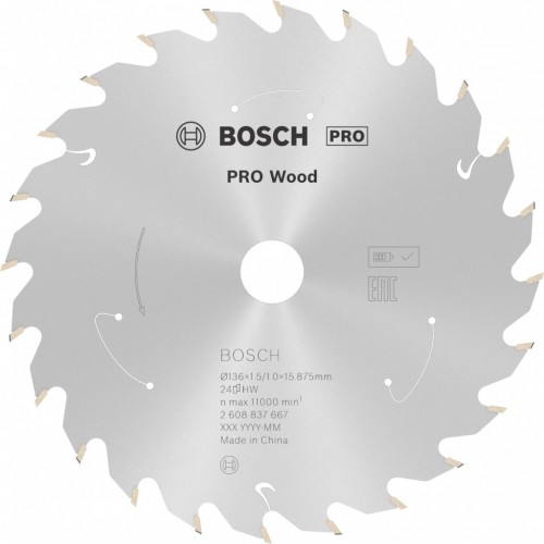 BOSCH Pilový kotouč pro aku pily; Standard for Wood 136x15,875x1,5/1,0x24T 2608837667