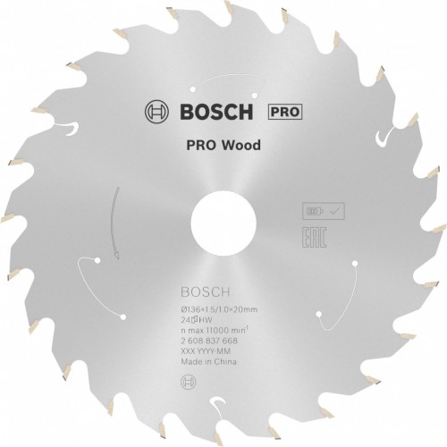 BOSCH Pilový kotouč PRO Wood cordless 136x20x1,5/1,0x24T 2608837668
