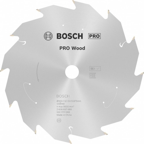 BOSCH Pilový kotouč PRO Wood cordless 165x15,875x1,5/1,0x12T 2608837680