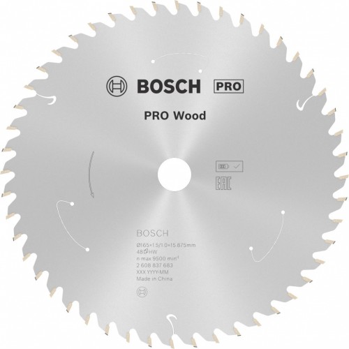 BOSCH Pilový kotouč PRO Wood cordless 165x15,875x1,5/1,0x48T 2608837683
