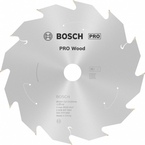 BOSCH Pilový kotouč PRO Wood cordless 165x20/16x1,5/1,0x12T 2608837684