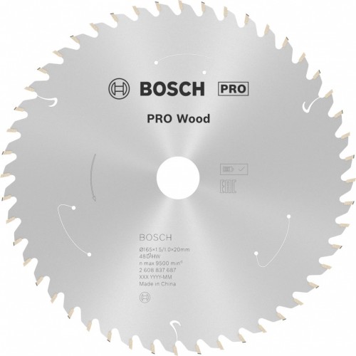 BOSCH Pilový kotouč PRO Wood cordless 165x20x1,5/1,0x48T 2608837687