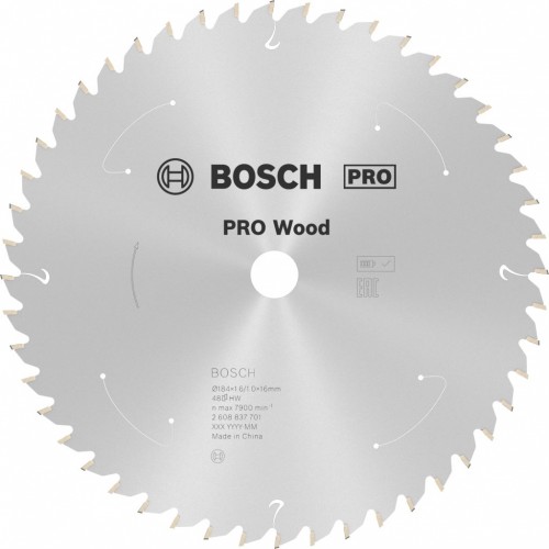 BOSCH Pilový kotouč pro aku pily; Standard for Wood 184x16x1,6/1,0x48T 2608837701