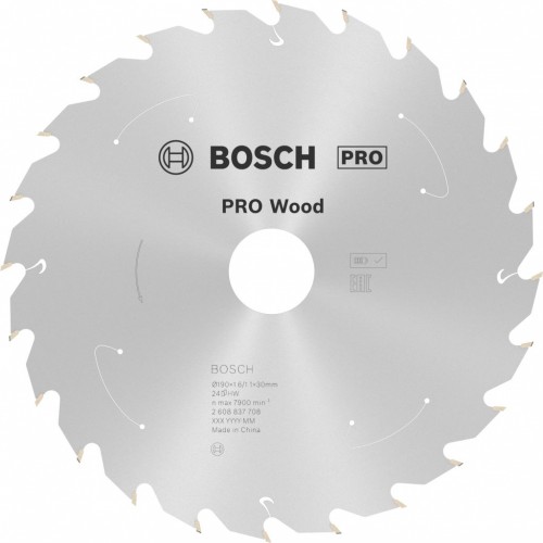 BOSCH Pilový kotouč PRO Wood cordless 190x30x1,6/1,1x24T 2608837708