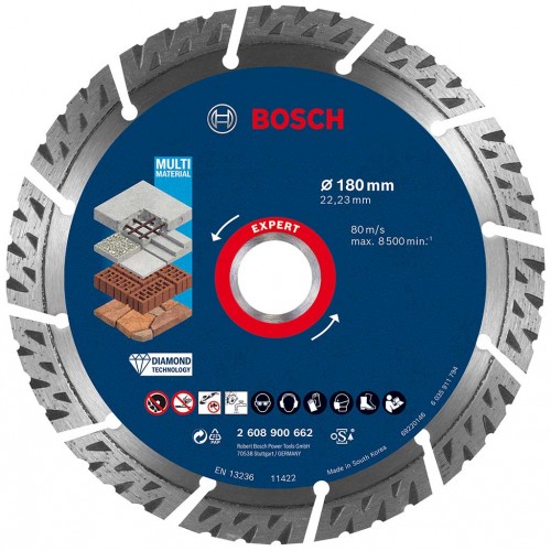 BOSCH Diamantový řezný kotouč EXPERT MultiMaterial 180 × 22,23 × 2,4 × 12 mm 2608900662