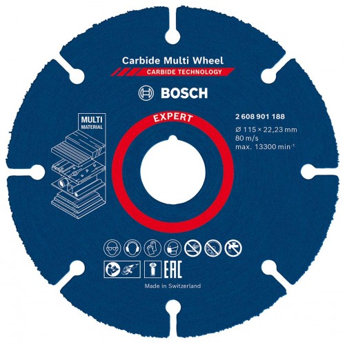 BOSCH Řezné kotouče EXPERT Carbide Multi Wheel 115 mm, 22,23 mm 2608901188