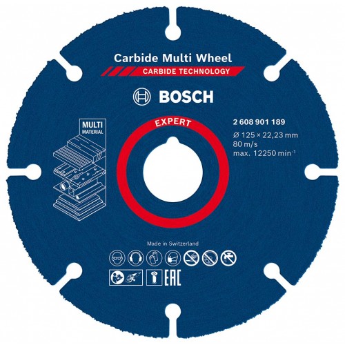 BOSCH Řezné kotouče EXPERT Carbide Multi Wheel 125 mm, 22,23 mm 2608901189