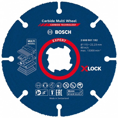 BOSCH Víceúčelové řezné kotouče EXPERT Carbide Multi Wheel X-LOCK 115 mm, 22,23 mm 2608901192