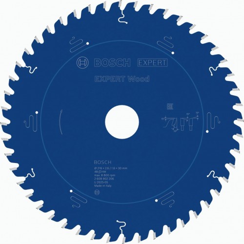 BOSCH EXPERT Wood Pilový kotouč, 216 × 2,6/1,6 × 30 mm, T48 2608902206 BOSCH EXPERT Wood Pilový kotouč, 216 × 2,6/1,6 × 30 mm, T48 2608902206