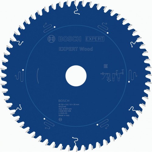 BOSCH EXPERT Wood Pilový kotouč, 216 × 2,6/1,6 × 30 mm, T60 2608902208 BOSCH EXPERT Wood Pilový kotouč, 216 × 2,6/1,6 × 30 mm, T60 2608902208