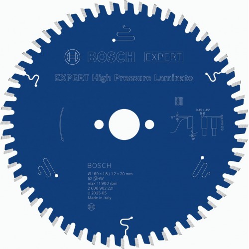 BOSCH EXPERT High Pressure Laminate Pilový kotouč, 160 × 1,8/1,2 × 20 mm, T52 2608902221 BOSCH EXPERT High Pressure Laminate Pilový kotouč, 160 × 1,8/1,2 × 20 mm, T52 2608902221