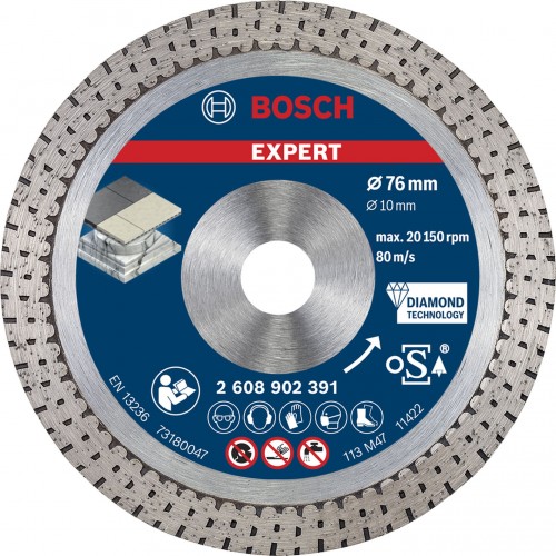BOSCH Diamantový řezací kotouč EXPERT Hard Ceramic 76 mm 76 × 1,5 × 10 mm 2608902391 BOSCH Diamantový řezací kotouč EXPERT Hard Ceramic 76 mm 76 × 1,5 × 10 mm 2608902391
