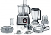 Bosch Food processor, MultiTalent 8, 1250 W, Černá, Brushed stainless steel MC812M844