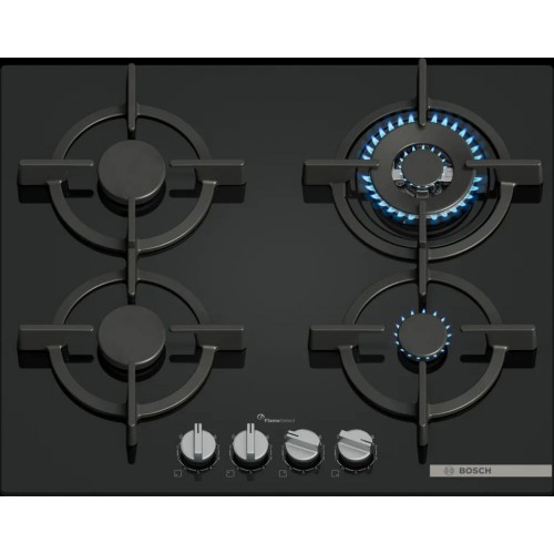Bosch Serie 6 Plynová varná deska 60 cm Tvrzené sklo, černá PPH6A6I10 Bosch Serie 6 Plynová varná deska 60 cm Tvrzené sklo, černá PPH6A6I10