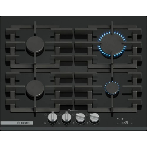 Bosch Serie 8 Plynová varná deska 60 cm tvrzené sklo, černá PRP6A6H40 Bosch Serie 8 Plynová varná deska 60 cm tvrzené sklo, černá PRP6A6H40