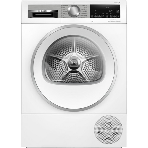 Bosch Serie 6, Sušička prádla s tepelným čerpadlem, 9 kg, bílá WQG24591BY