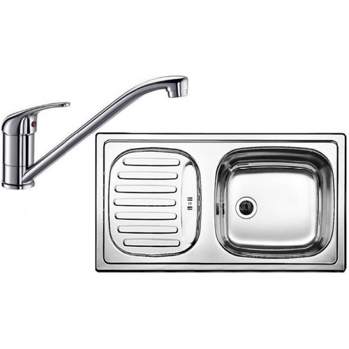 BLANCO set FLEX MINI dřez nerez 780 x 435 mm + DARAS baterie chrom BLANCO set FLEX MINI dřez nerez 780 x 435 mm + DARAS baterie chrom