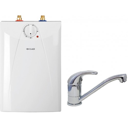 CLAGE S5-U+BUP Ohřívač vody se zásobníkem pod umyvadlo 2,0kW/230V, s ventilovou armaturou 4100-42056 DOPRODEJ