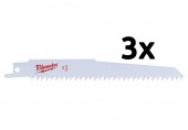 Milwaukee Sawzall Pilové plátky na dřevo a plasty (150mm/3ks) 48001075