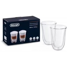DeLonghi Dvoustěnné sklenice na latte macchiato, 330 ml, sada 2 kss DLSC312