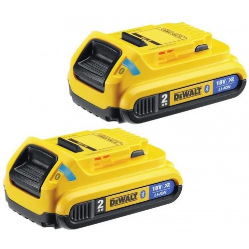 DeWALT 18 V XR 2 x zásuvný akumulátor 2,0 Ah Li-Ion Bluetooth DCB283B