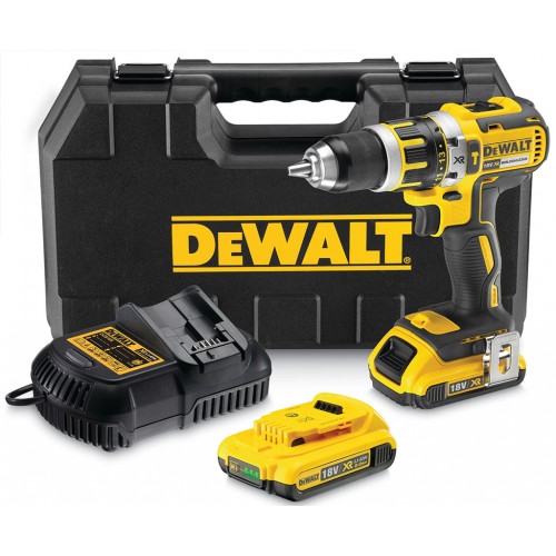 DeWALT DCD795D2 Aku Bezuhlíková příklepová vrtačka (60Nm/18V/2x2,0 Ah) kufr Tstak