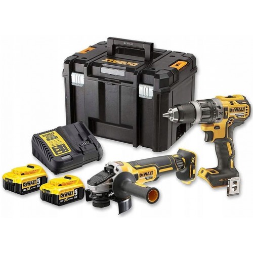 DeWALT DCK2020P2T Aku sada Vrtací šroubovák DCD796 , úhlová bruska DCG405 +(2x5,0Ah/18V)+TSTAK