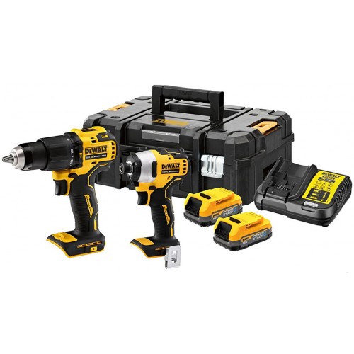 DeWALT DCK2062E2T Aku sada DCD709+DCF809 (18V/2x1,7Ah Powerstack) kufr Tstak