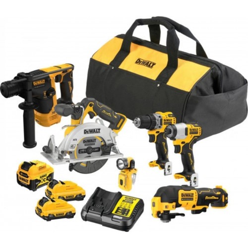 DeWALT DCK611P1D2 Kombo sada (DCD701+DCF801+DCS512+DCH072+DCS353+DCL510+ 1x5,0Ah + 2x 2,0Ah) Taška