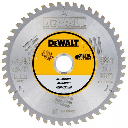DeWALT DT1913 pilový kotouč pro ruční kotoučové pily na hliník 235 x 30 mm, 48 zubů DeWALT DT1913 pilový kotouč pro ruční kotoučové pily na hliník 235 x 30 mm, 48 zubů