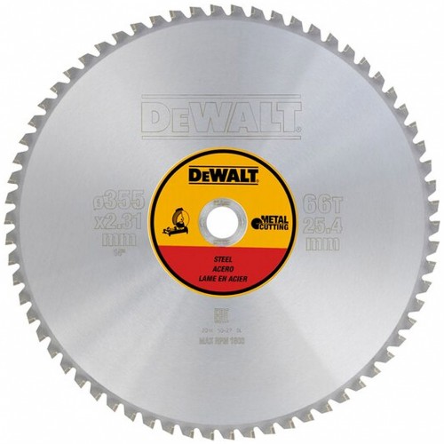 DeWALT DT1926 Pilový kotouč na ocel 355 x 25,4 mm, 66 zubů, TCG 1,5°