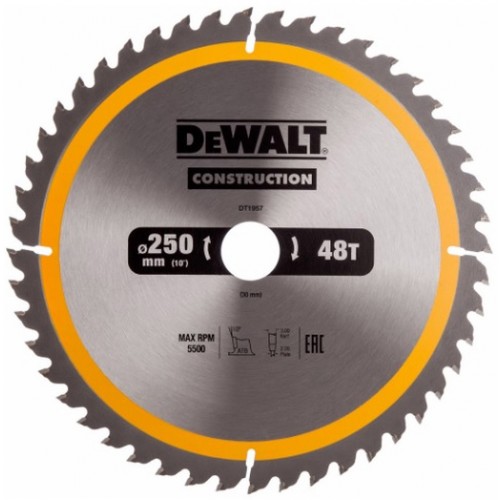 DeWALT DT1957 Pilový kotouč 250 x 30 mm, 48 zubů, ATB 10°