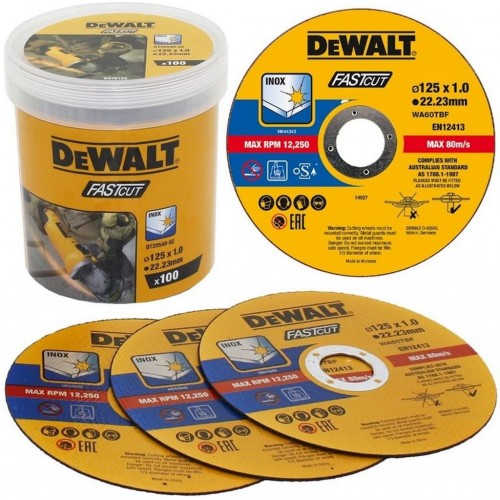 DeWALT DT20540 Řezný kotouč na kov 125 mm (100 ks, 1,0 mm, otvor 22,23 mm)