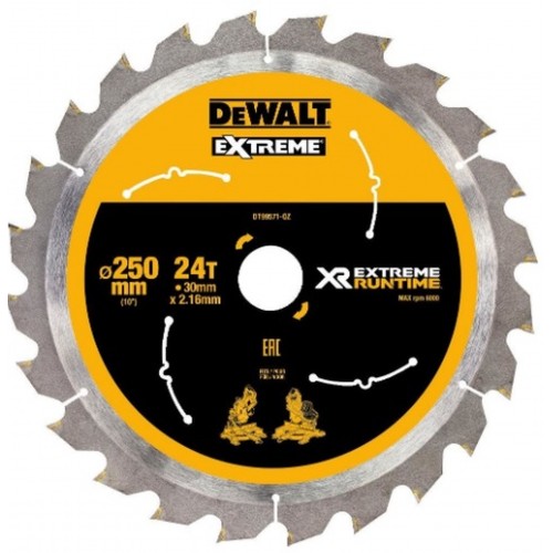 DeWALT DT99571 Pilový kotouč 250 x 30 mm, 24 zubů FZ 7 °