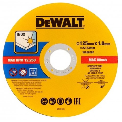 DeWALT DT20598 Řezný kotouč na kov a nerez 125 x1 x 22,2mm 50ks