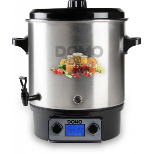DOMO Zavařovací hrnec nerezový s LCD - 2 otvory - plast kohout (27 l / 2000W) DO42328PC