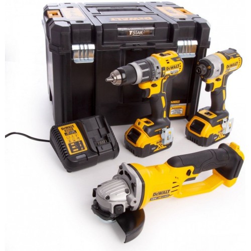 DeWALT DCK383P2T Aku Kombo sada 18V DCD796 + DCF887 + DCG412, 18V XR 2x5,0AH, TSTAK