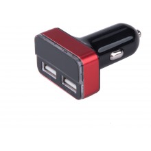 EXTOL ENERGY nabíječka USB do auta, 12/24V, 2xUSB, měřič, 3,4A, 17W 42084