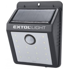 EXTOL LIGHT světlo nástěnné s pohybovým čidlem, 120lm, solární nabíjení 43130